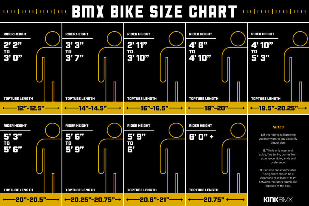 Bmx Frame Size Chart