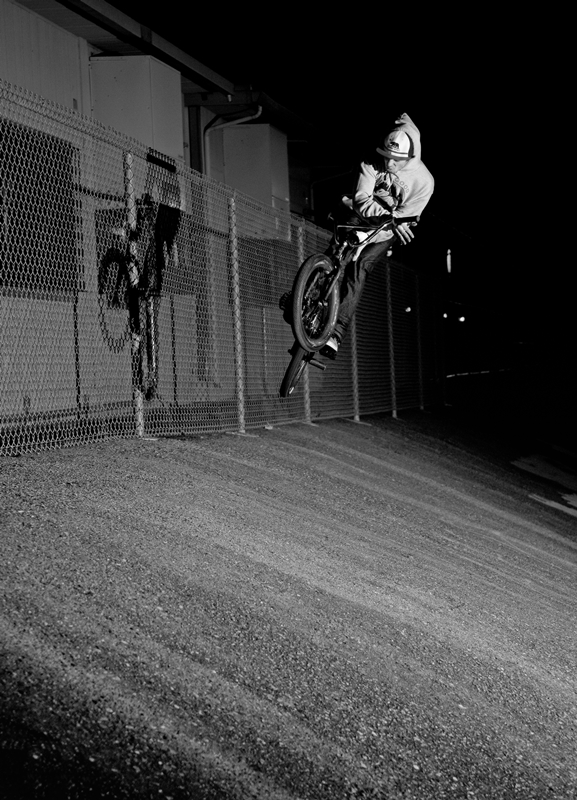 Frank throwing bars on a bank for a late night sesh