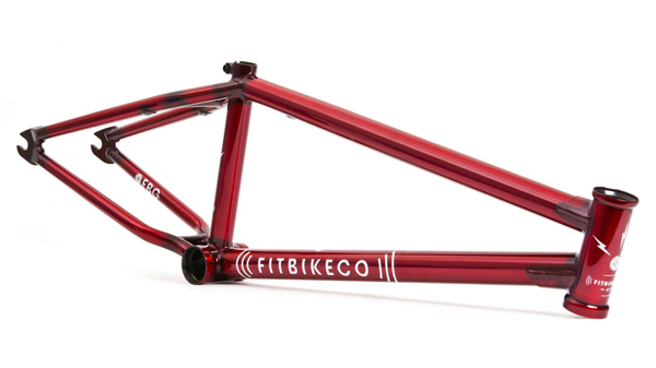 trans red bmx frame