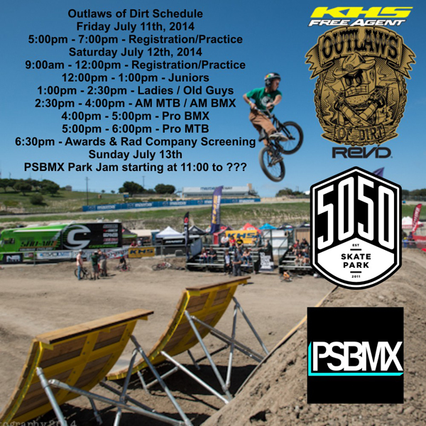 Schedule For Outlaws Of Dirt At 5050 Skatepark