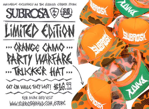 SUB_OrangeCamo_PartyWarfare_TruckerHat_Promo_Website