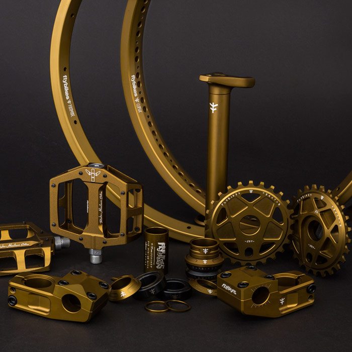 gold bmx parts