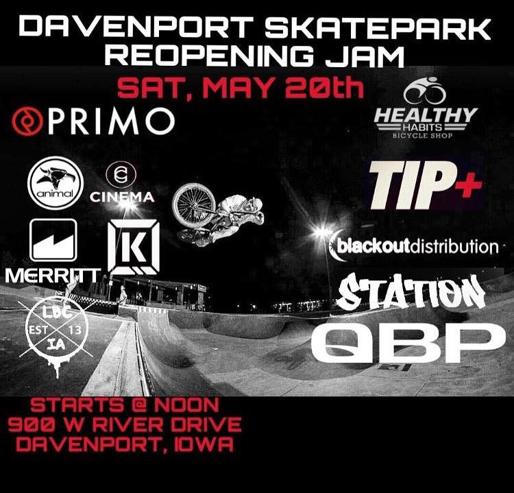 Davenport, Iowa Skatepark BMX Jam Flyer