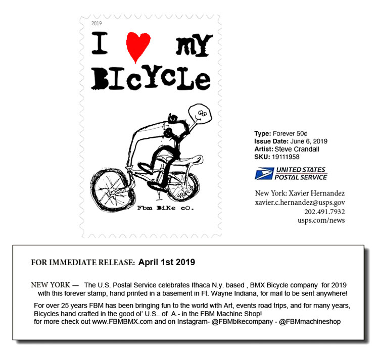 FBM BMX Postage Stamp April Fools